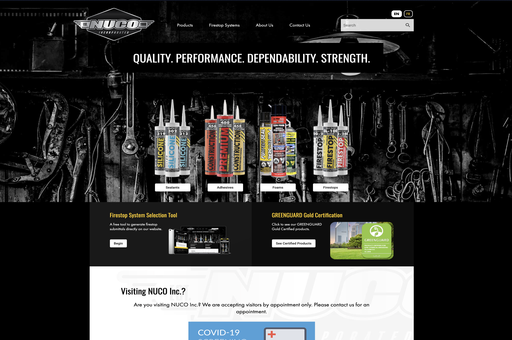 Screenshot of Nuco Inc. Website